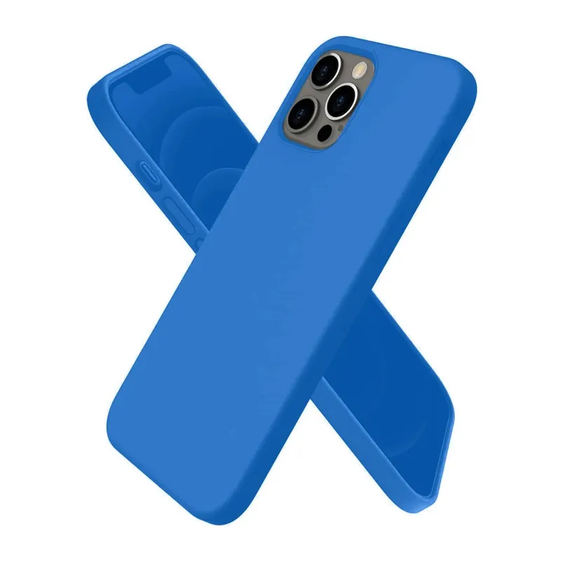 Apple iPhone 12 Pro Max Uyumlu Kılıf First Silikon - Mavi