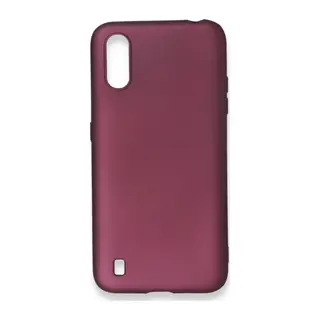 Samsung Galaxy A01 Kılıf First Silikon - Mürdüm