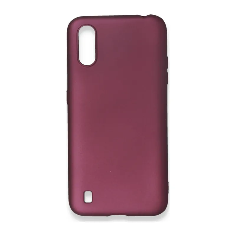 Samsung Galaxy A01 Kılıf First Silikon - Mürdüm