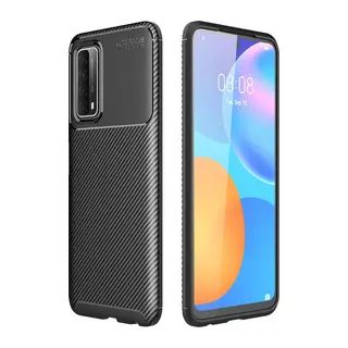 Huawei P Smart 2021 Kılıf Auto Focus Karbon Kapak - Siyah