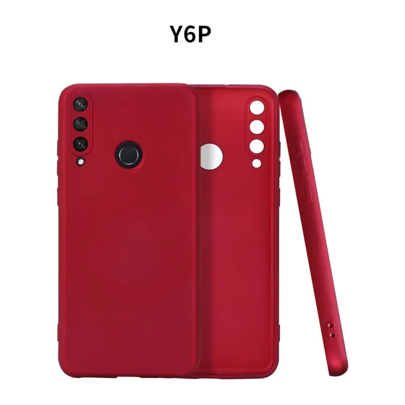 Huawei Y6P Uyumlu Kılıf First Silikon - Bordo