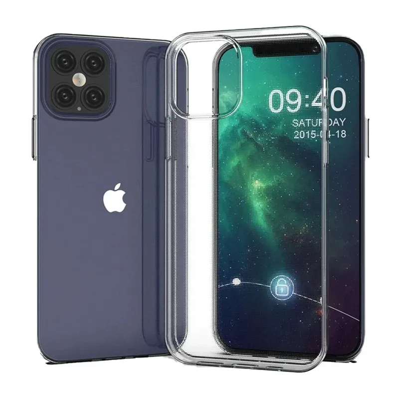 Apple iPhone 12 Pro Max Uyumlu Kılıf Lüx Şeffaf Silikon