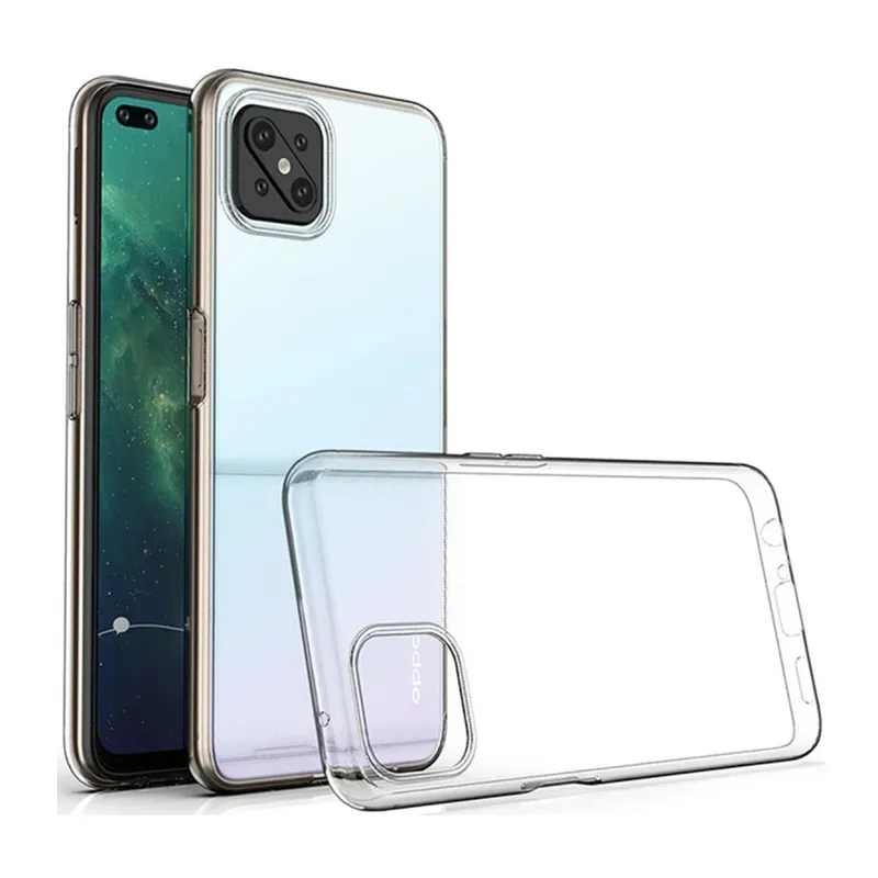 Oppo Reno 4 Lite Uyumlu Kılıf Lüx Şeffaf Silikon - Şeffaf