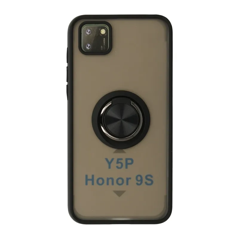 Huawei Y5P Kılıf Montreal Yüzüklü Silikon Kapak - Siyah