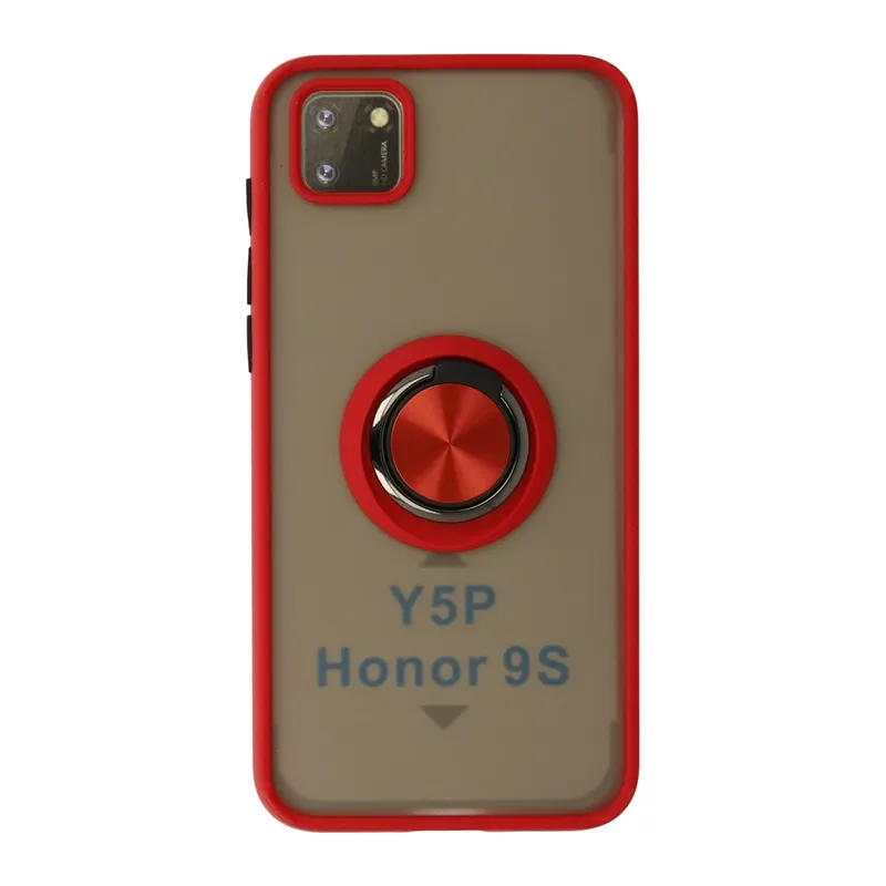 Huawei Y5P Kılıf Montreal Yüzüklü Silikon Kapak - Kırmızı
