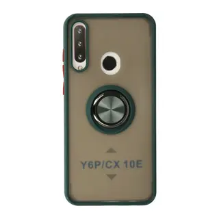 Huawei Y6P Kılıf Montreal Yüzüklü Silikon Kapak - Yeşil
