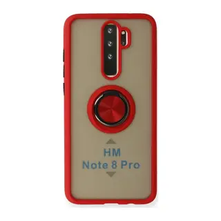 Xiaomi Redmi Note 8 Pro Kılıf Montreal Yüzüklü Silikon Kapak - Kırmızı