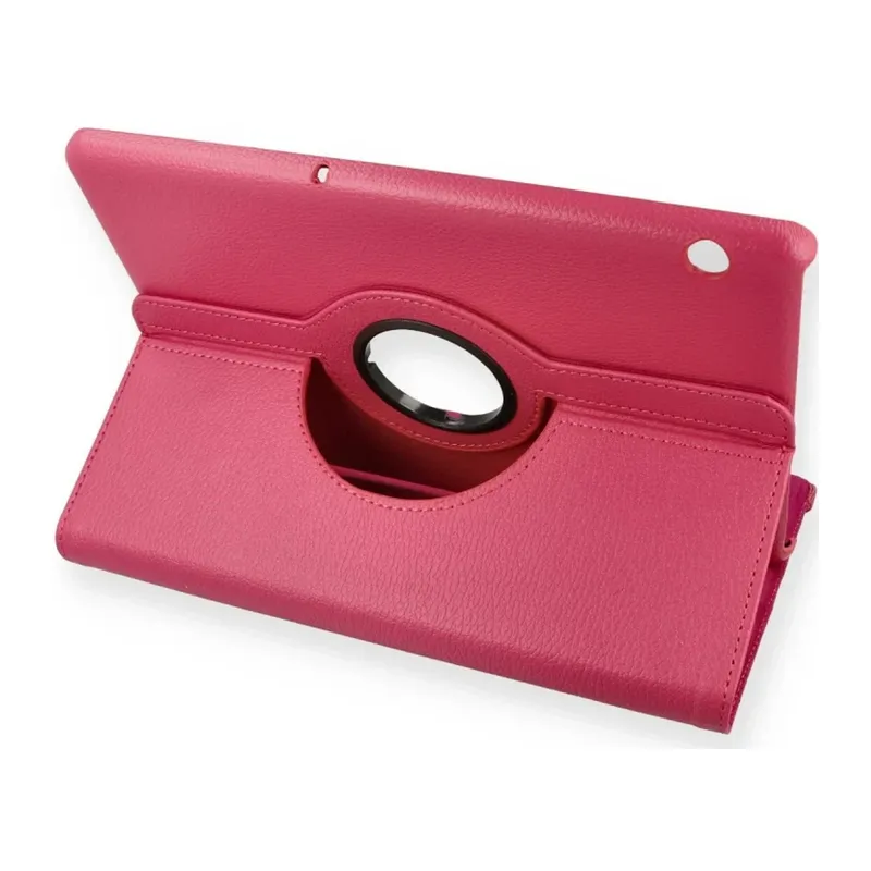 Huawei MediaPad T5 10 Uyumlu Kılıf 360 Tablet Deri Kılıf - Pembe