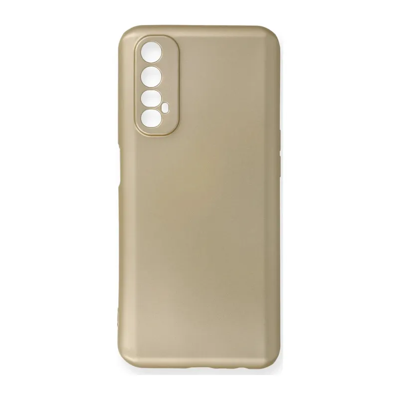 Realme 7 Uyumlu Kılıf First Silikon - Gold