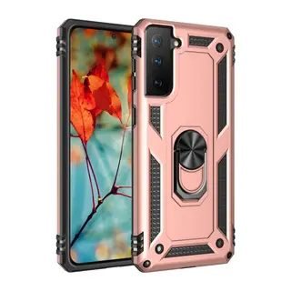 Samsung Galaxy S21 Uyumlu Kılıf Sofya Yüzüklü Silikon Kapak - Rose