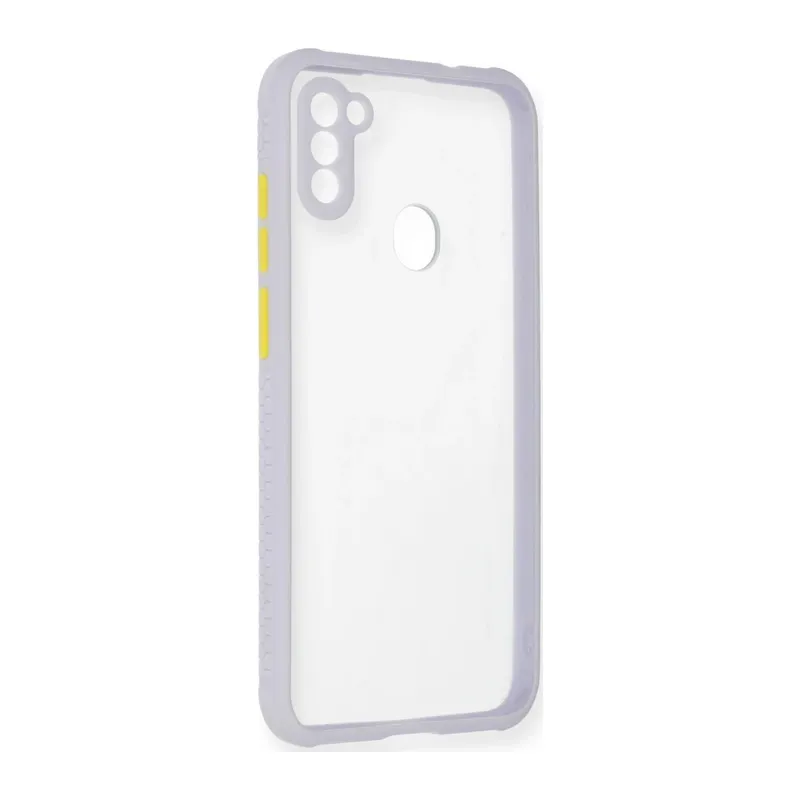 Samsung Galaxy A11 Kılıf Miami Şeffaf Silikon - Lila