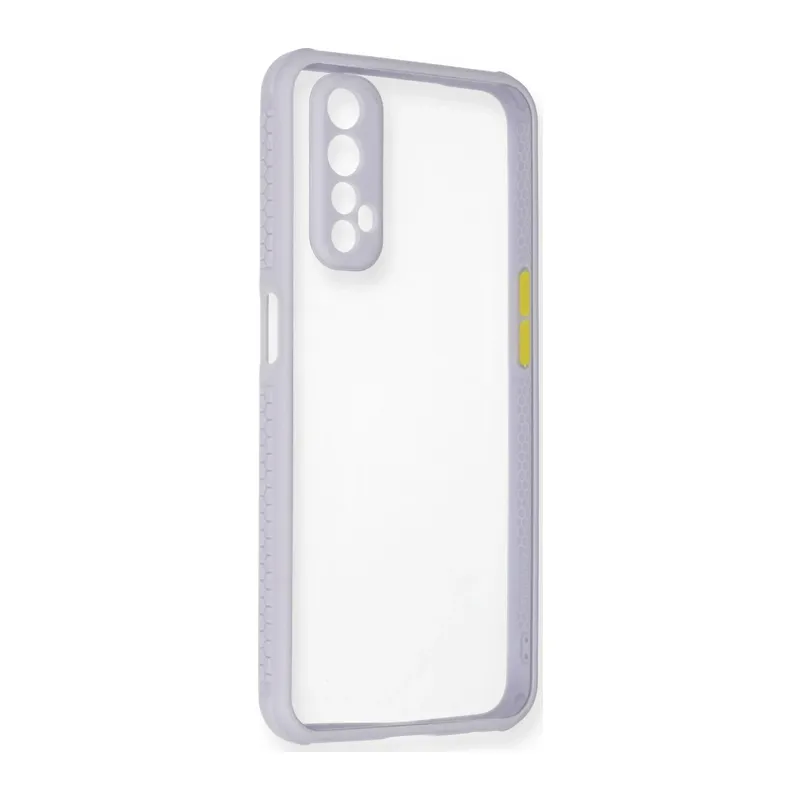 Realme 7 Kılıf Miami Şeffaf Silikon - Lila