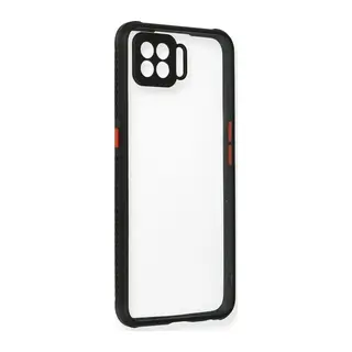 Oppo A73 Kılıf Miami Şeffaf Silikon - Siyah