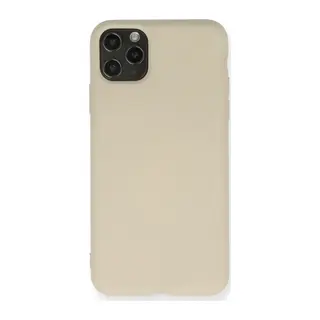 Apple iPhone 11 Pro Max Kılıf Nano içi Kadife Silikon - Bej