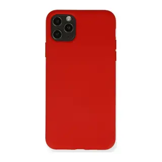 Apple iPhone 11 Pro Max Kılıf Nano içi Kadife Silikon - Kırmızı