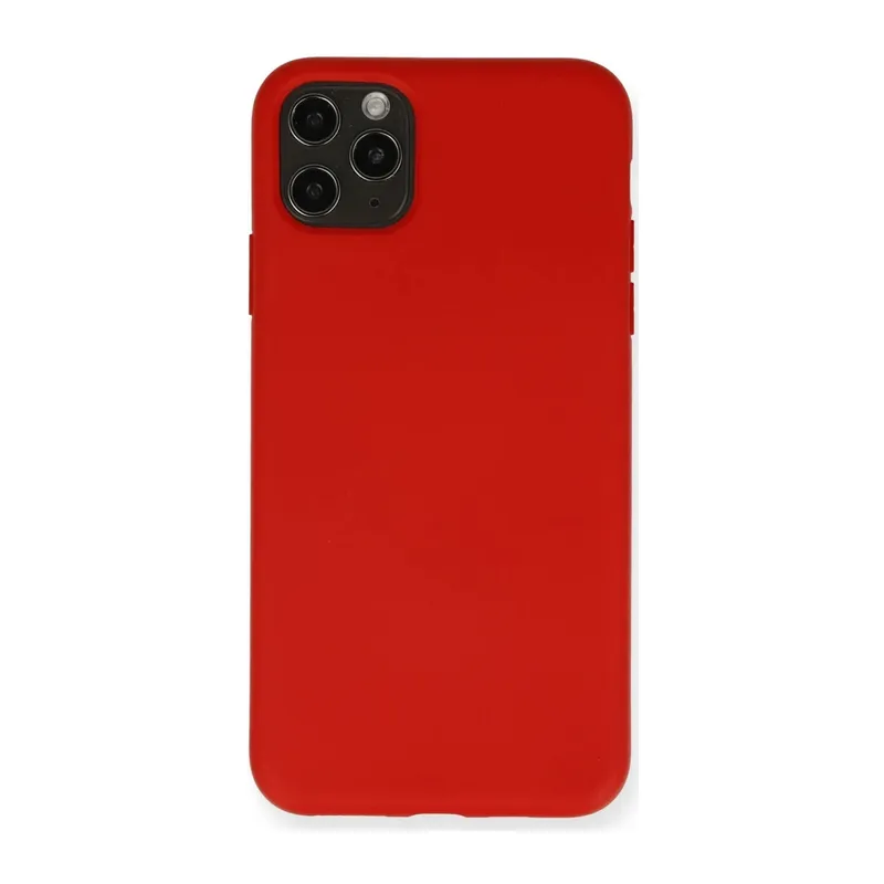 Apple iPhone 11 Pro Max Uyumlu Kılıf Nano içi Kadife Silikon - Kırmızı