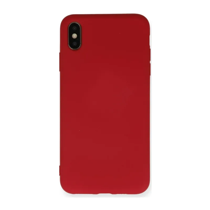 Apple iPhone XS Max Uyumlu Kılıf Nano içi Kadife Silikon - Kırmızı