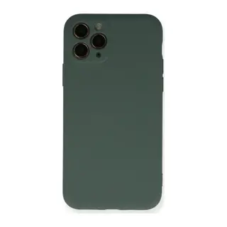 Apple iPhone 11 Pro Kılıf Nano içi Kadife Silikon - Koyu Yeşil