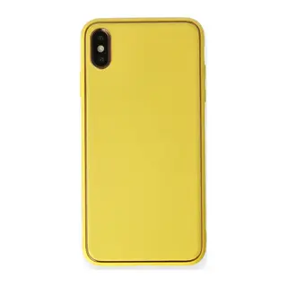 Apple iPhone XS Max Kılıf Coco Deri Silikon Kapak - Sarı