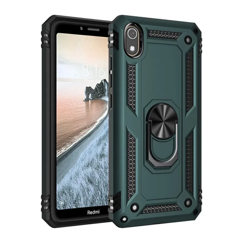 Xiaomi Redmi 7A Uyumlu Kılıf Sofya Yüzüklü Silikon Kapak - Yeşil