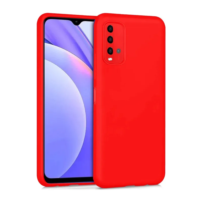 Xiaomi Redmi 9T Uyumlu Kılıf Nano içi Kadife Silikon - Kırmızı