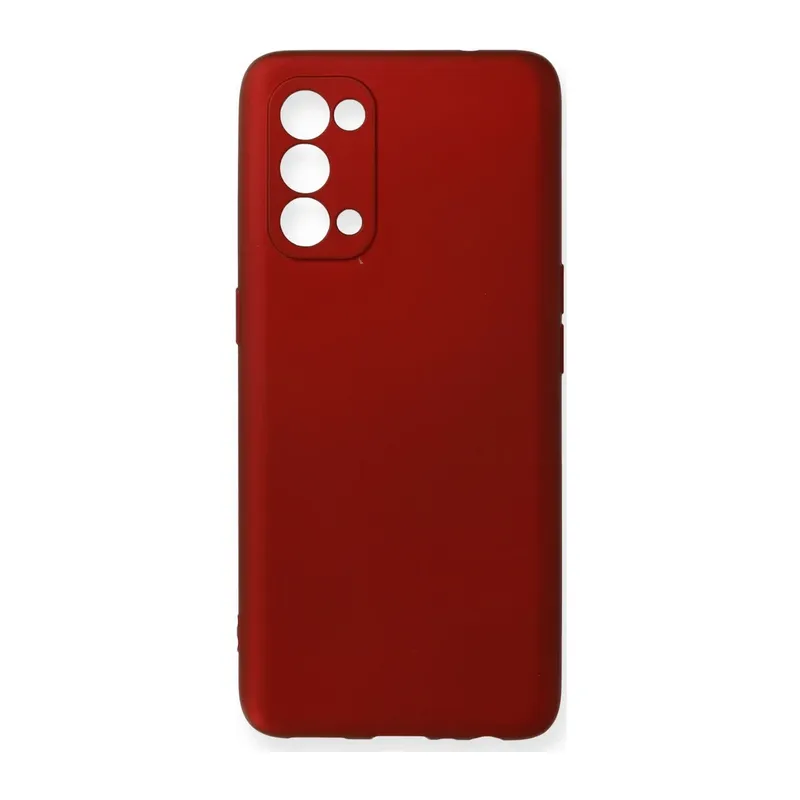 Oppo Reno 5 Uyumlu Kılıf First Silikon - Bordo