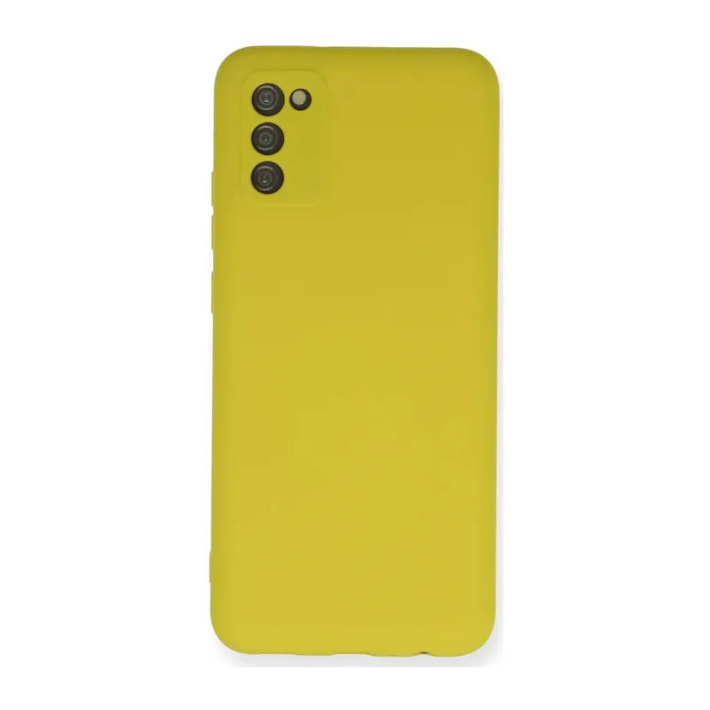 Samsung Galaxy A02S Uyumlu Kılıf Nano içi Kadife Silikon - Sarı