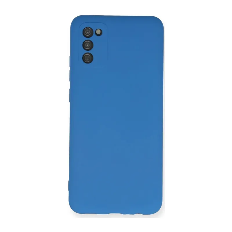 Samsung Galaxy A02S Uyumlu Kılıf Nano içi Kadife Silikon - Mavi