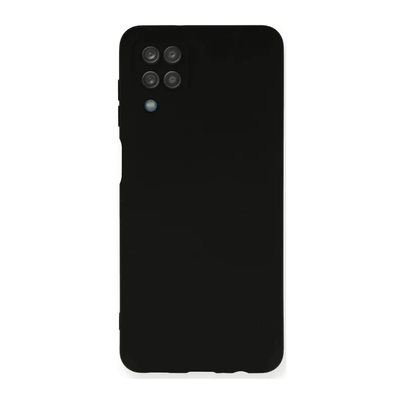 Samsung Galaxy A12 Uyumlu Kılıf Nano içi Kadife Silikon - Siyah