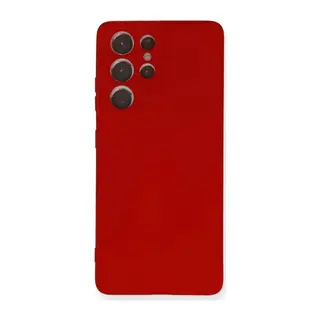 Samsung Galaxy S21 Ultra Uyumlu Kılıf Nano içi Kadife Silikon - Kırmızı