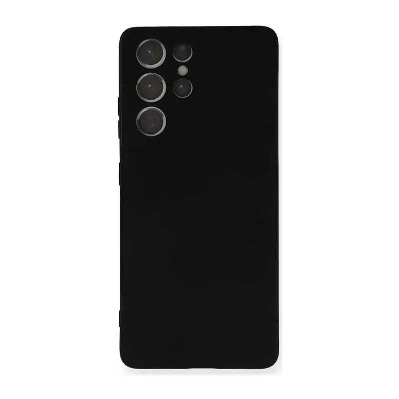 Samsung Galaxy S21 Ultra Uyumlu Kılıf Nano içi Kadife Silikon - Siyah
