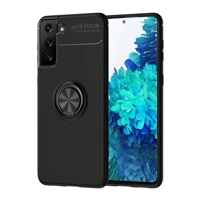 Samsung Galaxy S21 Plus Uyumlu Kılıf Range Yüzüklü Silikon - Siyah