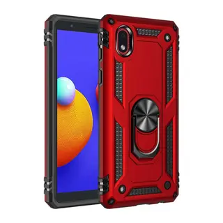 Samsung Galaxy A01 Core Uyumlu Kılıf Sofya Yüzüklü Silikon Kapak - Kırmızı