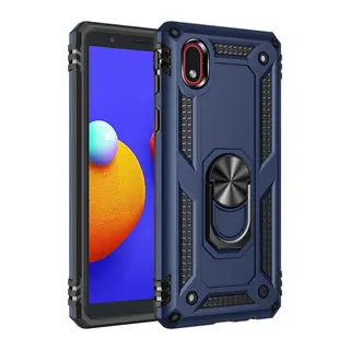 Samsung Galaxy A01 Core Kılıf Sofya Yüzüklü Silikon Kapak - Lacivert
