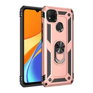 Xiaomi Redmi 9C Uyumlu Kılıf Sofya Yüzüklü Silikon Kapak - Rose