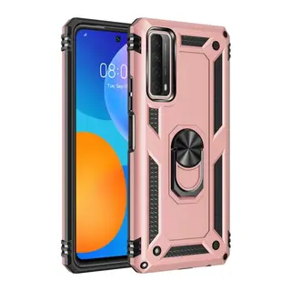 Huawei P Smart 2021 Kılıf Sofya Yüzüklü Silikon Kapak - Rose