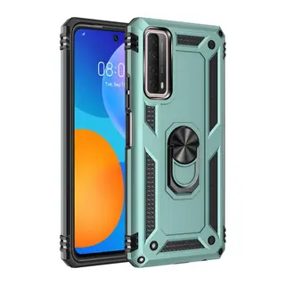 Huawei P Smart 2021 Kılıf Sofya Yüzüklü Silikon Kapak - Yeşil
