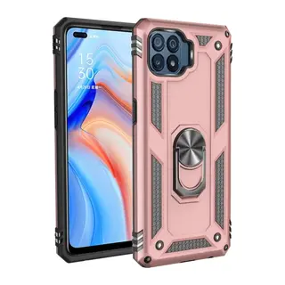 Oppo Reno 4 Lite Uyumlu Kılıf Sofya Yüzüklü Silikon Kapak - Rose