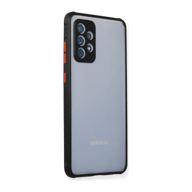 Samsung Galaxy A72 Uyumlu Kılıf Miami Şeffaf Silikon - Siyah