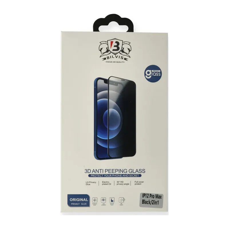 Apple iPhone 12 Mini Uyumlu Bilvis 3D Anti Peeping Hayalet Cam Ekran Koruyucu