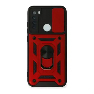 Xiaomi Redmi Note 8 Uyumlu Kılıf Pars Lens Yüzüklü Silikon - Kırmızı