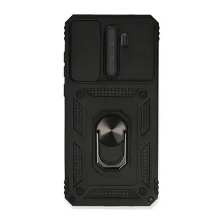 Xiaomi Redmi Note 8 Pro Uyumlu Kılıf Pars Lens Yüzüklü Silikon - Siyah