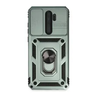 Xiaomi Redmi Note 8 Pro Uyumlu Kılıf Pars Lens Yüzüklü Silikon - Yeşil