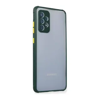 Samsung Galaxy A72 Uyumlu Kılıf Miami Şeffaf Silikon - Koyu Yeşil