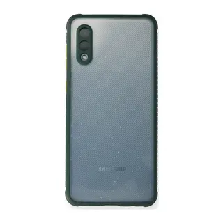 Samsung Galaxy A02 Uyumlu Kılıf Miami Şeffaf Silikon - Koyu Yeşil