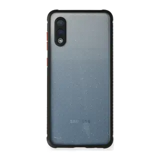 Samsung Galaxy A02 Uyumlu Kılıf Miami Şeffaf Silikon - Siyah