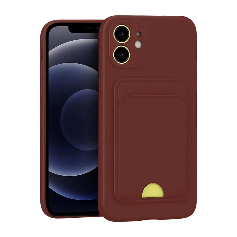 Apple iPhone 11 Uyumlu Kılıf Kelvin Kartvizitli Silikon - Bordo