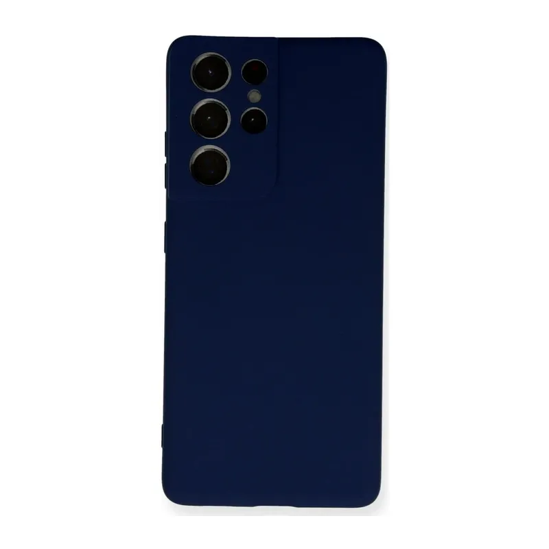 Samsung Galaxy S21 Ultra Uyumlu Kılıf Nano içi Kadife Silikon - Lacivert