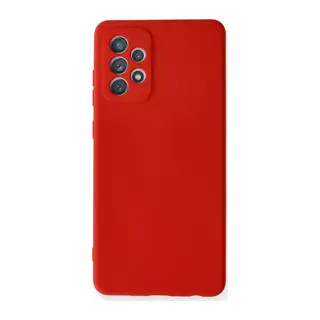 Samsung Galaxy A72 Uyumlu Kılıf Nano içi Kadife Silikon - Kırmızı