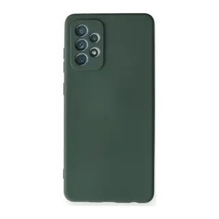 Samsung Galaxy A72 Uyumlu Kılıf Nano içi Kadife Silikon - Koyu Yeşil